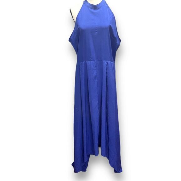Silky Blue Two Piece‎ High Low Dress, XL - Picture 2 of 12